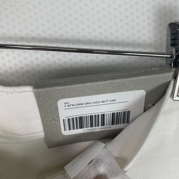 Everlane The Authentic Stretch High Rise Skinny Cotton Jean White Plus Size 34 - Picture 7 of 10